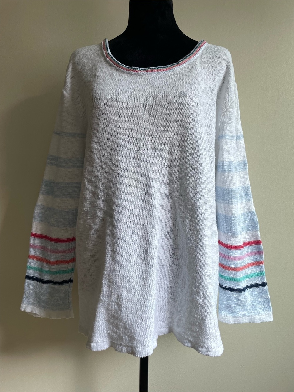 Cotton Country Parkhurst White 100% Cotton Knit Sweater XL Made in Canada